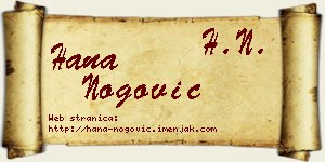 Hana Nogović vizit kartica